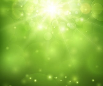 Green Blurred Background and Sunlight Vector Illustration