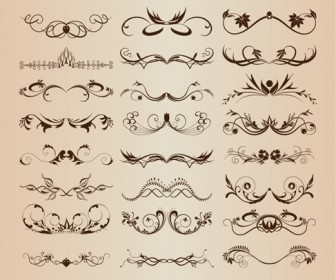 Vintage Ornament Decorative Design Elements Vector Set 3