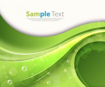 Green Wave Background Art Vector Illustration