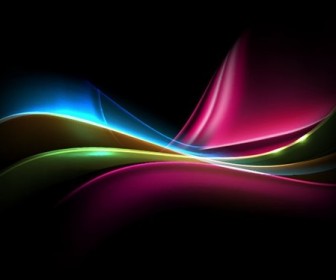 Colored Light on Dark Background Vector Illustration