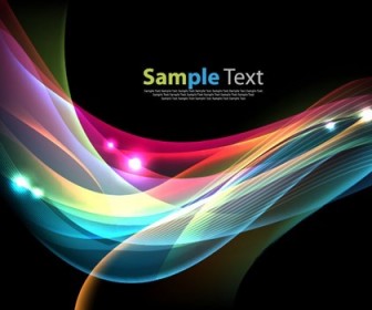 Colorful Waves on Dark Background Vector Illustration