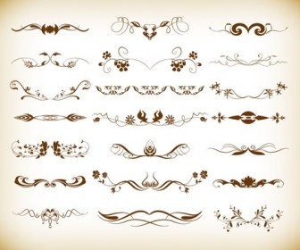 Vintage Element Decoration Vector Illustration Set