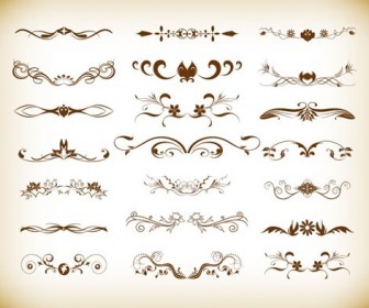 Vintage Element Decoration Vector Graphics Set