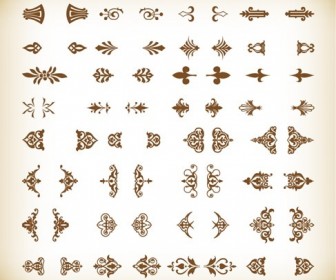 Vintage Ornamental Element Design Vector Illustration Set