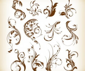 Swirl Floral Graphics Vector Set