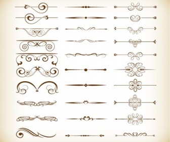 Vector Set of Calligraphic Design Decor Elements