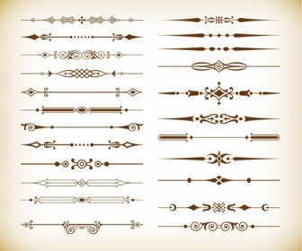 Vector Set of Vintage Design Divider Elements