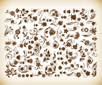 Vector Set of Vintage Floral Element for Your Design