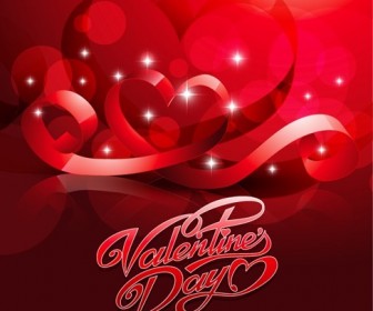 Card for Valentine Day with Heart Vector Illustration