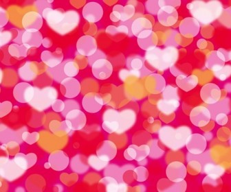 Bokeh Background with Hearts for Valentine Day Vector Illustration