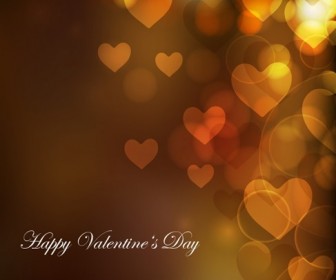 Heart Bokeh Background for Valentine Day Vector Illustration