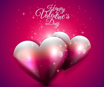 Valentine's Day Vector Background with Abstract Hearts