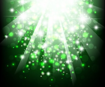 Green Bokeh Light Background Vector Illustration