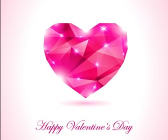 Happy Valentines Day Geometrical Heart Vector Illustration