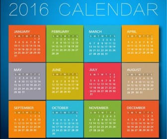 2016 Calendar Vector