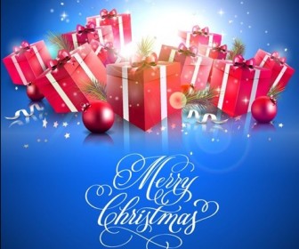 Christmas Gifts Background Vector Illustration