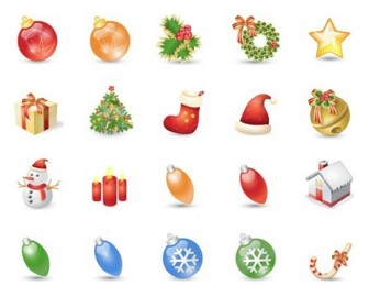 Christmas Icons Set Vector Illustration