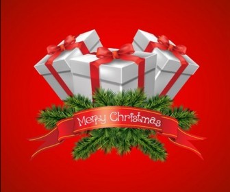 Christmas Gift Boxes Vector Graphic