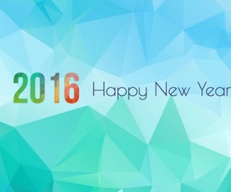 2016 Happy New Year on Low Poly Background Vector Illustration