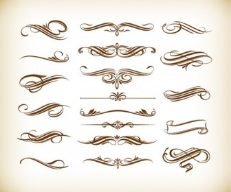 Calligraphic Ornate Design Element Vector Set