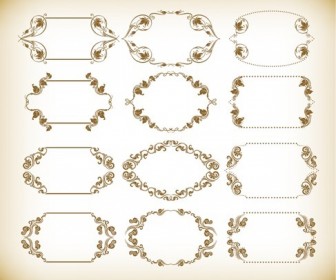 Vintage Retro Frames Vector Set