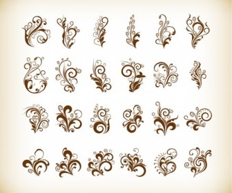 Vintage Floral Set for Design Vector Illustration Set