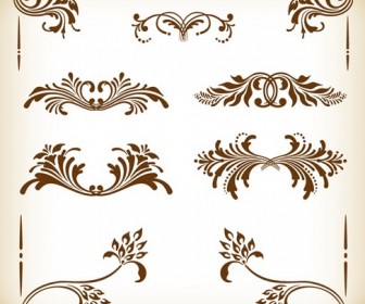 Vintage Frames and Scroll Elements Vector Illustration