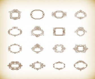 Vector Illustration Set of Vintage Frames