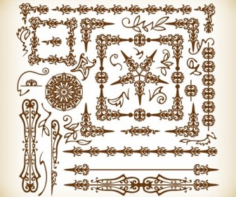 Vector Illustration Set of Vintage Decoration Design Elements