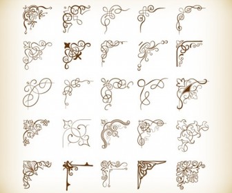 Decorative Corners Vector Illustration Set