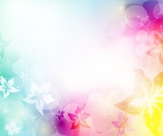 Abstract Artistic Background with Flower in Colorful Vector Illustration