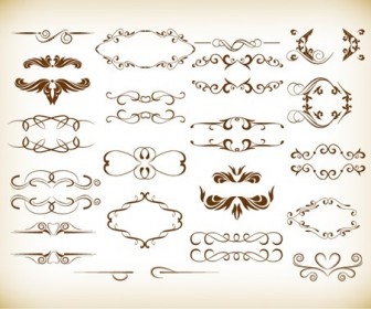 Ornate Frames and Scroll Elements Vector Set