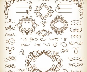 Vector Set of Vintage Calligraphic Design Elements