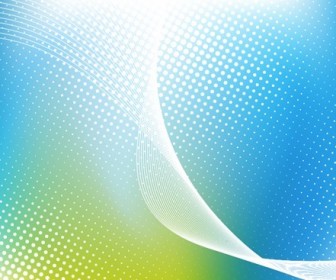 Abstract Illustration of Dots and Wave Lines Colorful Background