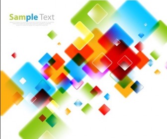 Abstract Background with Colored Squares Vector Illustration