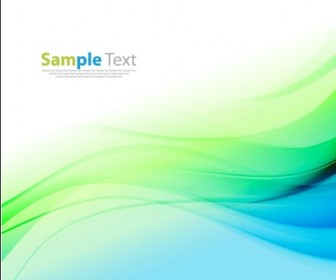 Abstract Blue Green Color Waves Background Vector Illustration