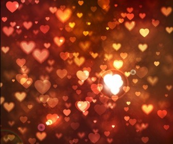 Abstract Bokeh Hearts Vector Background