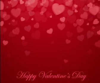 Valentine's Day With Hearts Background Vector Illustration