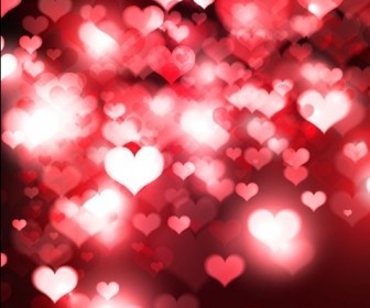 Hearts Bokeh Light Valentine's Day Background