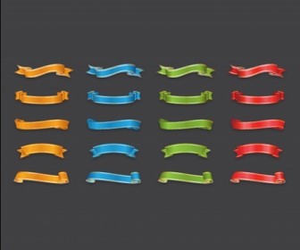 Colorful Ribbons Vector Set