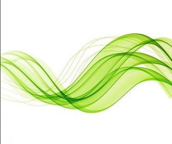 Abstract Green Wavy Lines Vector Background