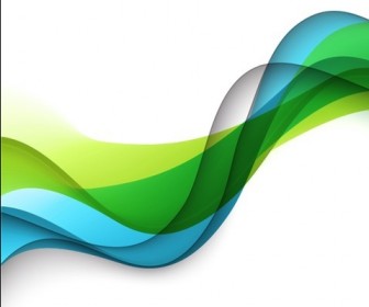 Vector Green Blue Yellow Wave Background