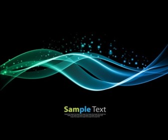 Abstract Wave Lines on Dark Background Vector Template
